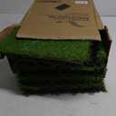 Artificial Grass Turf Tiles Interlocking Set 10 Pieces, Fake Grass Tiles Self-draining for Pet Indoor/Outdoor Flooring Decor,11.8x11.8 inches