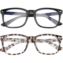 Blue Light Glasses, Blue Light Blocking Glasses, 2 Pack, Clear Glasses, Clear Bluelight Glasses, Blue Light Glasses for Women Men, Anti-Eyestrain UV Glare Glasses (Black + Leopard)