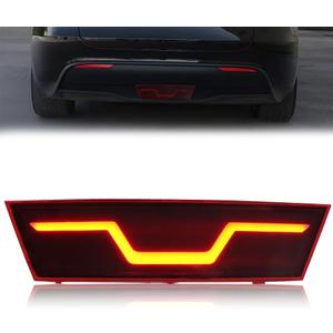 Rear 3rd Brake Lights Pilot Light Compatible with 2021 2022 2023 Tesla Model Y, [Start-up Animation] [2 in 1 Design] With Brake Light (after falsh) & Taillight Lamp, Rear Bumper Light, 1 PC