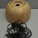 HuisMier Dimmable Plug in Pendant Light Rattan Hanging Lights with 15 Ft Plug in Cord, Handmade Bamboo Lampshade Boho Hanging Light Fixture for Kitchen Island Dining Room Bedroom