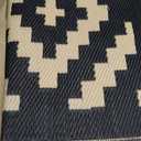GENIMO Outdoor Rugs 8x10 Waterproof, Reversible Mats, Area Plastic Straw Rug, Outside Carpet, Geometric Rv Mat for Patio Camping Rv Picnic Backyard Deck Balcony Porch Beach Trailer (Black & Beige)