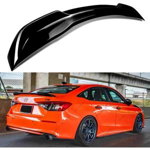 Rear Spoiler Compatible with 2022-2025 Honda Civic, Pro Duckbill Spoiler Fits for 22-25 Sedan, Exterior High Kick Trunk Tail Deck Lid Wing Lip (Glossy Black)