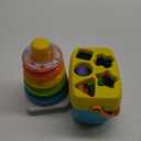 Fisher-Price Infant Toy Set, Babys First Blocks (10 Shapes) and Rock-a-Stack Ring Stacking Activity for Ages 6+ Months 