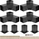 Pergola Kit, Pergola Brackets 3-Way Right Angle Corner Bracket Woodworks DIY Post Base Kit, Wooden Beams for Gazebos Patio Pergolas Log Cabin