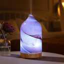 Essential Oil Diffuser Hand Blown Glass Aromatherapy Diffuser - Ultrasonic Cool Mist Scent Aroma Diffuser, Whisper Quiet with Auto Shut-Off, Timer Setting &7 Colors Night Light for Home
