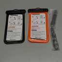 Hiearcool Waterproof Phone Pouch, Waterproof Phone Case, Waterproof Cellphone Pouch Under Water Beach Accessories for iPhone -Black&Orange -2Pack