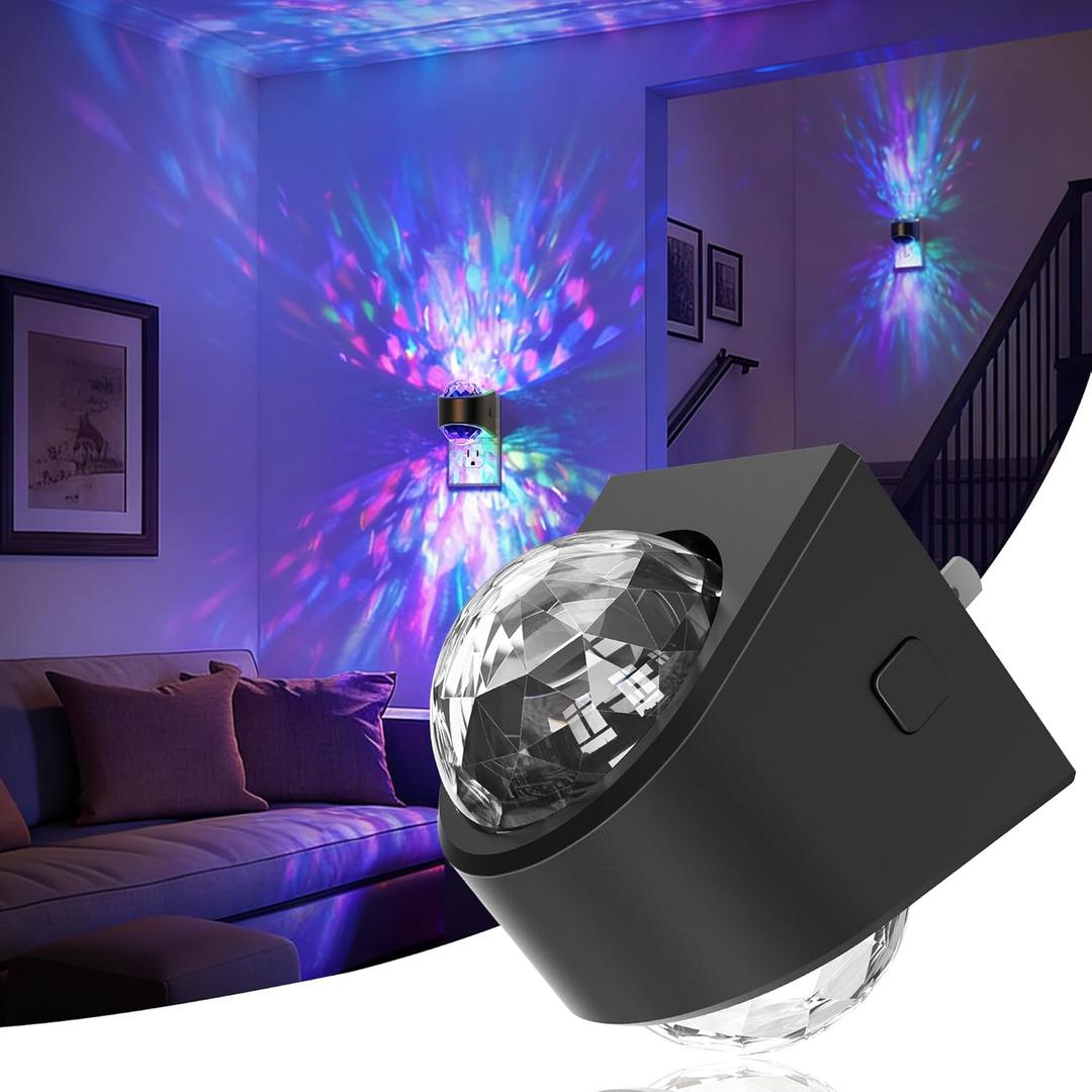 JandCase Night Lights Plug into Wall, Star Projector RGB Night Light with 9 Color Change, Automatic Galaxy Nightlight Plug in with Light Sensor for Bathroom Hallway Room Decor (1 Pack, RGB (Red, Green, Blue))