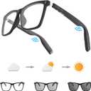 AIRMARS Smart Glasses for Men and Women with Speaker/Bluetooth Sunglasses with Photochromi/Blue Light Filter & Polarized Lenses, Smart Sunglasses Bluetooth 5.4 Support Voice Assistant/Android/Mac/PC
