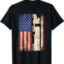 Truck Driver USA American Flag Patriotic Trucker Men T-Shirt XL