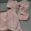 Giant Pink Bow Christmas Decorations, Double-layer Satin Bows for Coquette Room Decor, Christmas Tree Topper Bow for Home Wreath Wall Backdrop Birthday Wedding Party Decor Set of 3