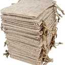 Lot of 50 Burlap Bags with Drawstring Gift Bags Jewelry Pouches Sacks for Wedding Party and DIY Craft, 5 x 3.5 Inches (50 Count (Pack of 1))
