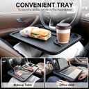 JUSTTOP Car Steering Wheel Desk for Laptop,Multipurpose Travel Car Accessories, Car Seat Stand Trays for Eating, Steering Wheel Overhead Table Console(Black)