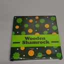 St Patricks Day Shamrock Decorations for Table,4 PCS Irish Green Wooden Lucky Clover Signs Decor for Indoor Office Home,Saint Patricks Day Gifts Centerpiece for Tiered Tray Mantel Shelf Desk Party Bar