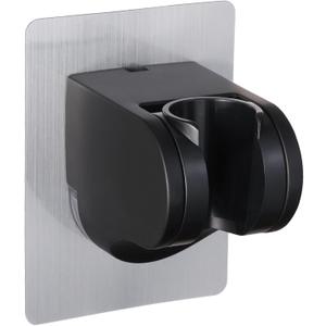 Shower Head Holder Strong Adhesive No Drilling Wall Mount Adjustable Handheld Showerhead Bracket for RV Kids Bathroom Shower,Fix Firmly and Use Conveniently (Black, 2)