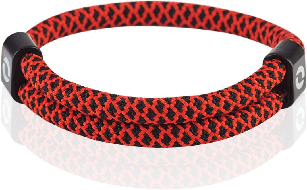 Adjustable Mens Bracelet Made of Durable Waterproof Rope | Stylish Accessory For Men | 10 colors | Fits Any Wrist Size (Red)