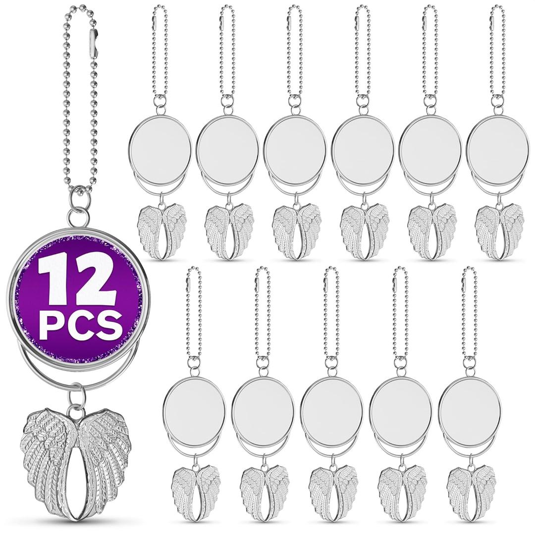 12Ct Sublimation Keychain Blanks - Memorial Sublimation Blanks Bulk Sublimation Blank Keychain Metal Sublimation Keychains Sublimation Rosary Blanks Sublimation Ornament Blanks Metal - Blank Keychains