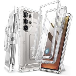 SUPCASE for Samsung Galaxy S25 Ultra Case with Stand (Unicorn Beetle Pro), [2 Front Frames] [Built-in Screen Protector & Belt-Clip] Military-Grade Protection Phone Case for S25 Ultra 6.9 Inch, Clear