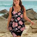 Arolina Plus Size Swimsuit for Women Two Piece Modest Tankini Full Coverage Tummy Control Bathing Suits with Shorts 24W