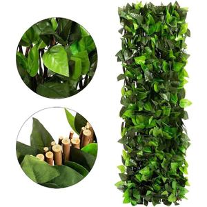 Expandable Fence Privacy Screen for Balcony Patio Outdoor, Faux Ivy Fencing Panel for Backdrop Garden Backyard Home Decorations 4 x 1 1/2