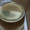 Modern Golden Small Trash Can Wastebasket, Garbage Container Bin for Bathrooms, Powder Rooms, Kitchens, Home Offices - Durable Ceramics - Round