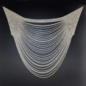 Jerler Gold Rhinestone Applique, Elegant Crystal Rhinestone Patches Blingbling Sewing on Wedding Dress, Ideal for Bridal Embellishments(Gold)