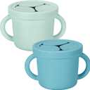 Snack Containers, Silicone Food Grade Silicone Cups, Toddler Snack Container Cups with Handles and Lid for Toddlers