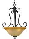 Yosemite Lighting Bronze Pendant W/ Amber Glass