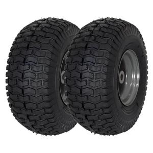 MARASTAR 21446-2PK 15x6.00-6 Tire and Wheel Assembly, Pneumatic Replacement Lawn Mower Front Tires Compatible with Craftsman Riding Lawn Mowers, 2 Pack, Easy Install Assembly