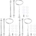 3-Tier 15 Inches Silver Oval Cupcake Stand, Metal Mold, DIY Hardware, Perfect for Serving Fruit, Cake, Snacks, Desserts