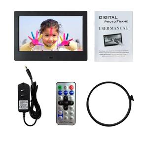 7'' Digital Picture Frame with Remote Control, Video Playback Digital Photo Frame, LCD Electronic Picture Frame, Support U Disk and 4-in-1 Card (SD/MMC/MS/XD) Gift for Friends and Family (Black)