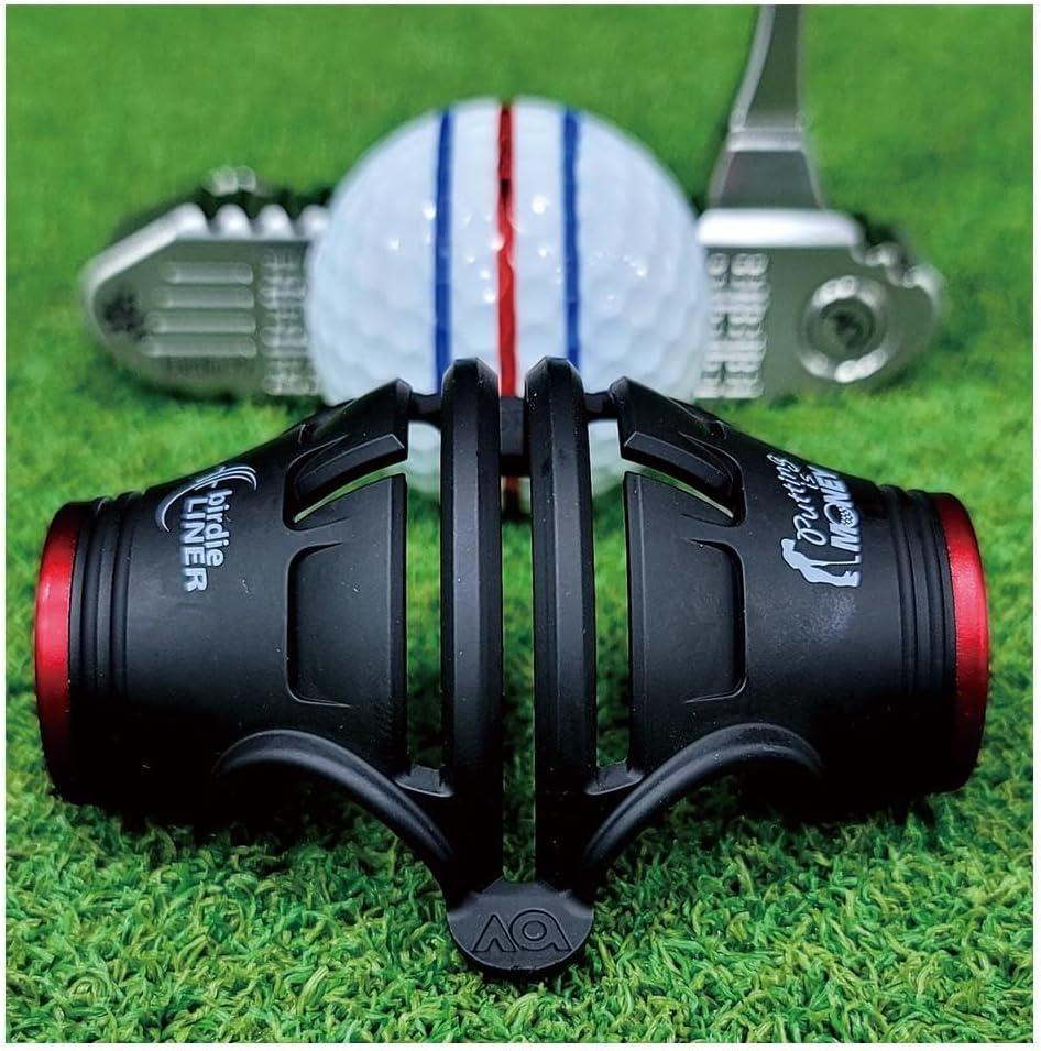 360-Degree Golf Ball Marker Alignment Tool Kit - Triple Line Stencil with 3-Color Pens and Gift Box