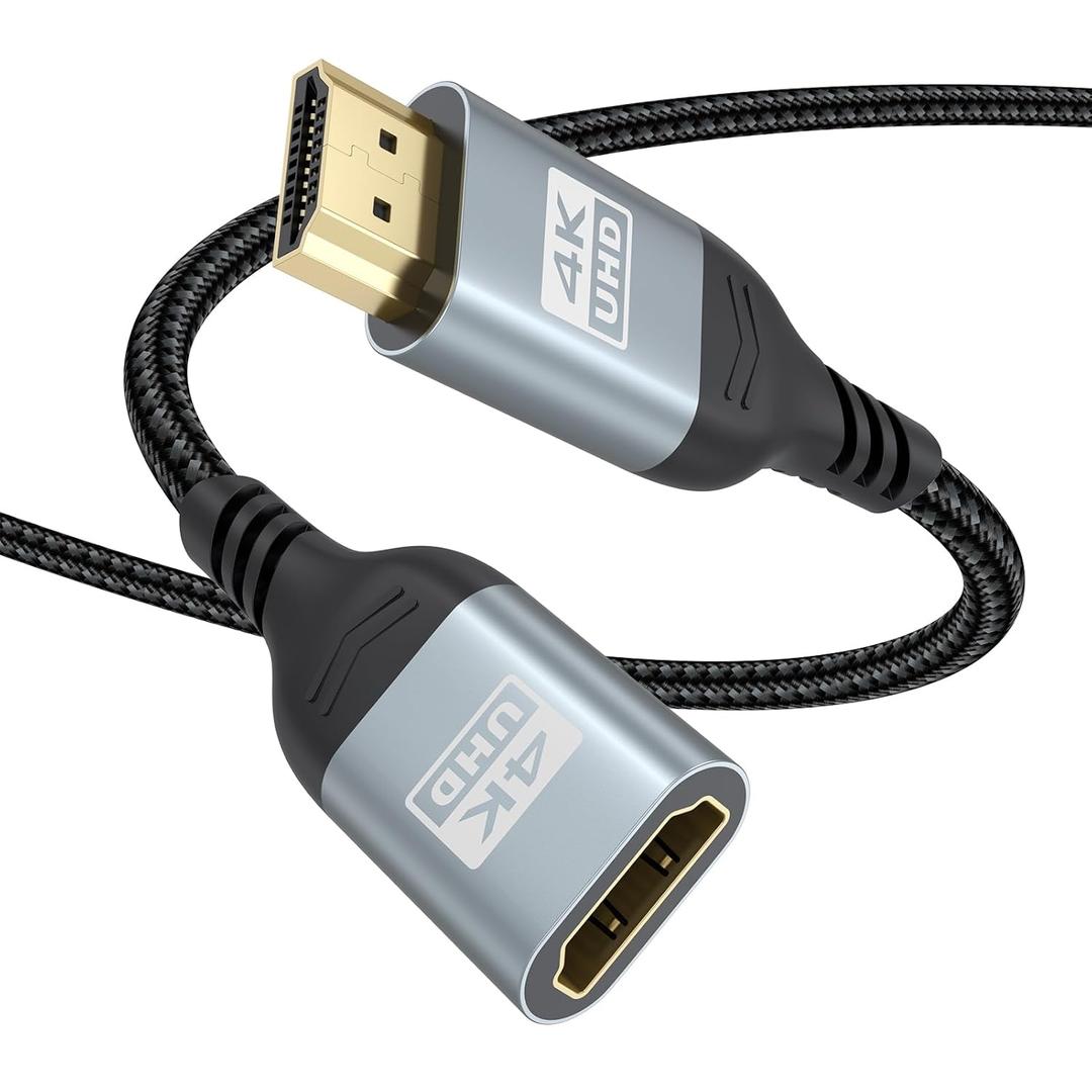 HDMI Extension Cable 15 FT, 4K HDMI Extender Cable Male to Female Adapter Extension Cord 4K@60Hz, 2K, 1080P, ARC, HDR Compatible with Laptop, HDTV, Monitor, Roku, Fire TV Stick, Xbox, PS5