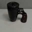 Revolver Gun Mug with Lid, Novelty Ceramic Coffee & Tea Cup with Spin Wheel Handle, 3D Pistol Gag Gift Mugs, Ideal Military Gifts for Men, Coworker & Gun Enthusiasts, 16 oz (Black1)