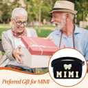 Stocking Stuffers Fanny Packs Christmas Gifts for Grandma, Chenille MIMI Bow Patches Crossbody Bags Birthday Gifts From Daughter Son Grandkids, Black Women Belt Bag Must Haves for Travel Walking