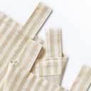 jinchan Tab Top Linen Kitchen Curtains 24 Inches Striped Tier Curtains Farmhouse Modern Cafe Style Small Window Treatments Airy Light Filtering Rod Pocket for Living Room Bathroom 2 Panels Beige