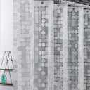 WELTRXE Extra Long Shower Curtain Liner, 72 x 78 Inch EVA 8G Waterproof Plastic Bathroom Shower Curtain with 3 Magnets, Heavy Duty, No Smell, Chlorine Free with 12 Hooks (Clear - Geometric)