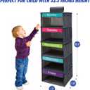 5-Shelf Weekly Clothes Organizer for Kids, Kids Daily Shelf Hanging Closet Organizer with 6 Side Pockets, Days of The Week Hanging Storage Shelves, Grey