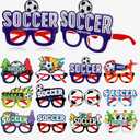 12 Pcs Soccer Party Favors Glasses Football Themed Glasses Bulk Sport Party Eyeglasses for Soccer Team Gifts Birthday Goodie Bags Stuffers Photo Booth Props