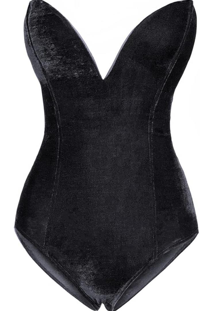 Anime Women's Bunny Girl Costume One Piece Bodysuit Halloween Cosplay Catsuit Bunny Headband Stockings Set. Size L