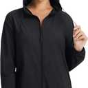 baleaf Women's Sun Jackets No Insert Lightweight Hiking Hoodie UPF 50+ Workout Mosquito Clothes Long Sleeve UV with 2 Pockets, Medium, Black