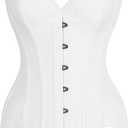 Daisy corsets womens Daisy Corsets Top Drawer White Cotton Steel Boned Overbust Corset (Small)