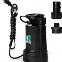 PUMPMAN 1/6HP Utility Pump, 1850 GPH Submersible Water Pump with Handle, Thermoplastic Portable Well Pump IPX8 Waterproof for Pools, Basements, Car Washing, Garden