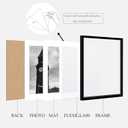 Wiscet 20x27 Picture Frame Set of 3, Display Pictures 16x24 with Mat or 20 x 27 Poster Frame without Mat, Wall Gallery Photo Frames, Black