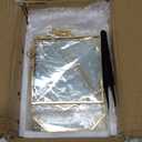 3 Pcs Pressed Flower Frames with Tweezers, Wall Hanging Double Glass Frames with Metal Chain for Pressed Dried Flowers Plants, Golden