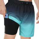 Men's Swim Trunks Board Shorts Quick Dry Mens Swimming Trunks with Compression Liner, XL