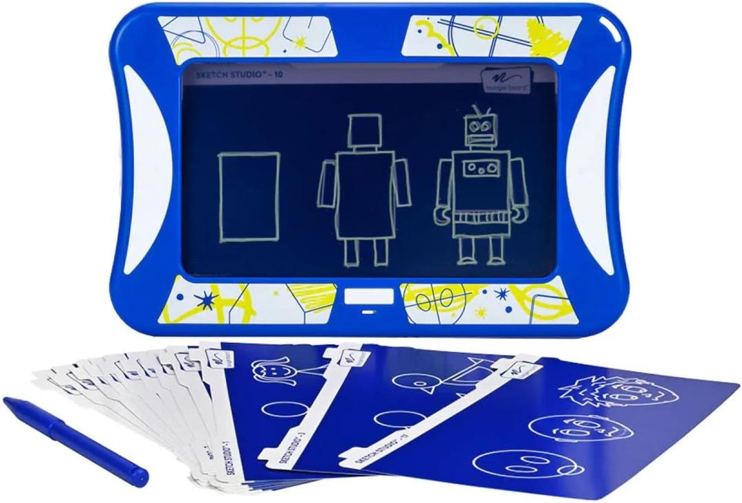 Boogie Board Sketch Studio Kids Authentic Drawing Tablet Activity Kit Includes 10 inch Reusable Drawing Board with Erase-Lock, Drawing Templates and Stylus for Kids Ages 4+