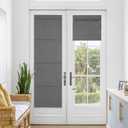 NICETOWN Blackout Door Blinds, No Drill No Tools Thermal Insulated Shade for French Front Door, Roman Roll Up Curtains for Light Conrol, Sidelight Curtains, 24" W x 72" L, 1 Panel, Grey