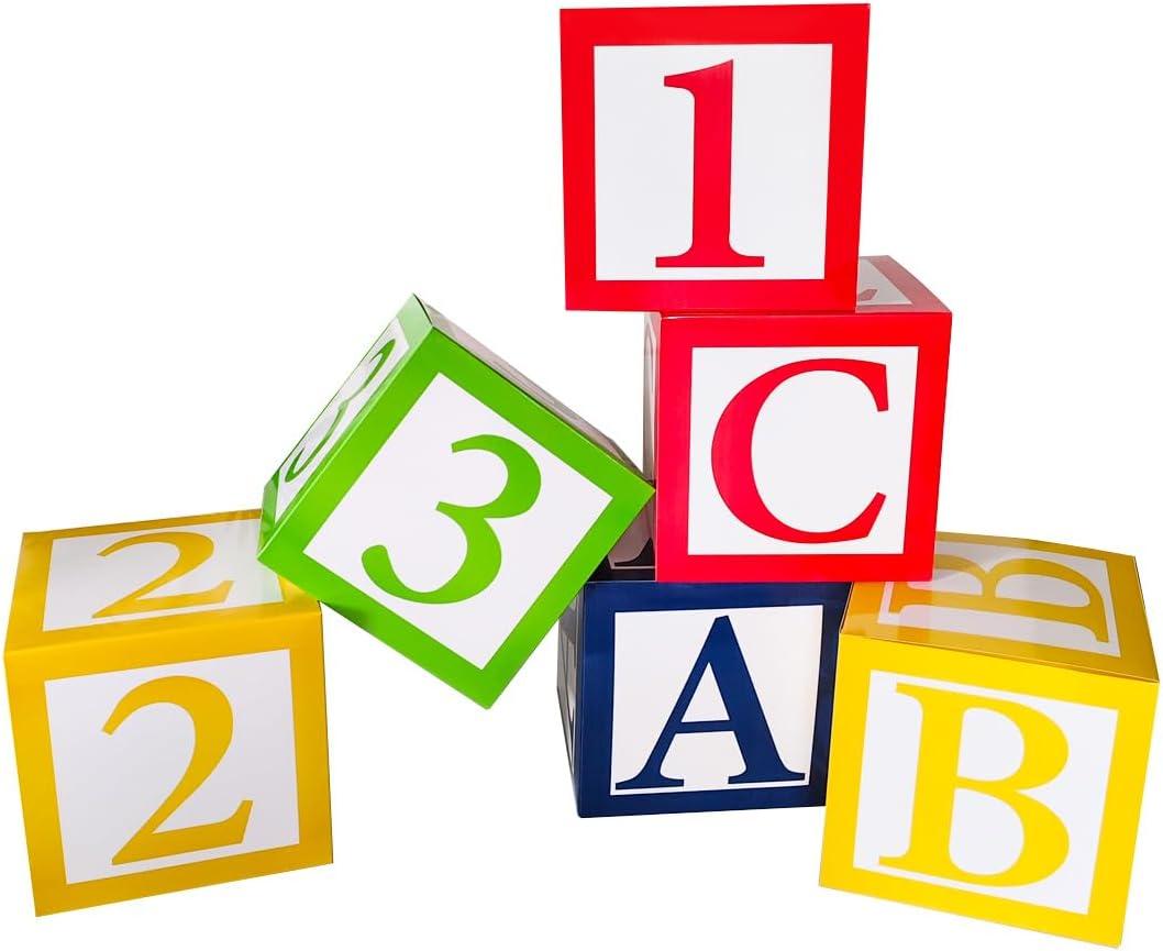 Party Decor Boxes6 Packs 30cm ABC 123 Letters Paper Boxes SetBack to School Party Photo Props