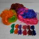 SHENJIPPC Long Colored Wigs - 6 Pack Wavy Neon & Curly Color Wigs for Women - Come with Extra Neon Glasses - Bachelorette Party Favors (Blue, Green, Orange, Purple, Pink, Wine Red)