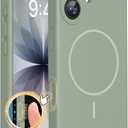Miracase Magnetic for iPhone 17 Case, Compatible with MagSafe, Integrated Silicone Camera Control Cover, 3.0mm Thicken Shockproof Drop Protection Phone Case for 17,Patina Green